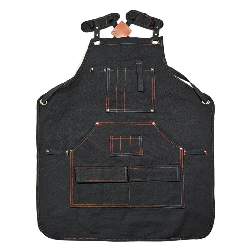 Sjqka - Tablier de travail homme,tablier de menuisier homme,tablier de soudeur,tablier atelier croisé avec poches ,pour jardin(gris foncé)