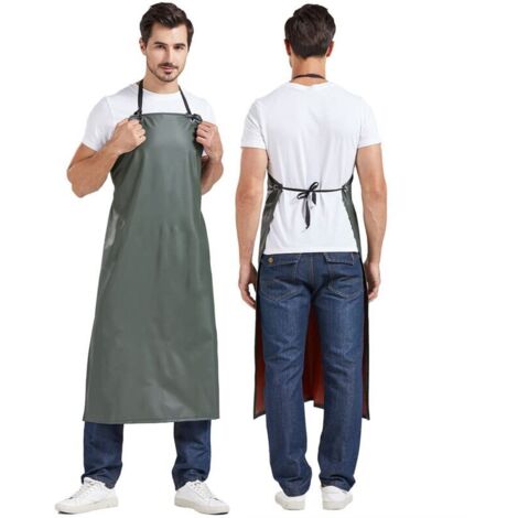 Tablier de Travail Mince PVC Poids léger Imperméable Tablier d'Abattoir Unisexe Tablier d'Usine Résistant à l'Huile l'Eau