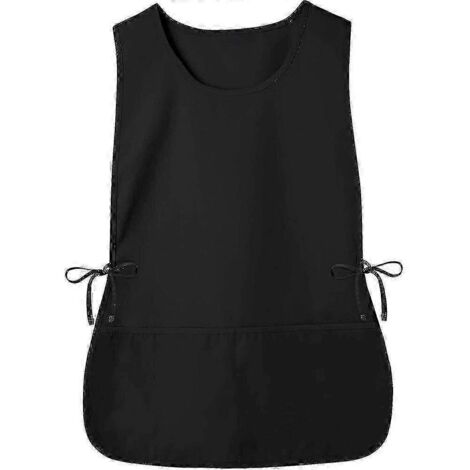 Tablier de travail sans manches, 2 poches avant, résistant aux salissures, idéal pour le nettoyage, la cuisine, homme et femme, haute qualité, noir.