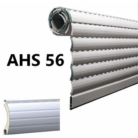Tablier de volet roulant en aluminium AHS 56 – Agrafage PVC avec mousse polyuréthane – Résistance à l'usure – Enroulement intérieur/extérieur – Lakal