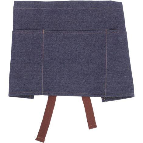 Tablier demi taille en denim avec 3 poches, 100 % coton, pour la cuisine