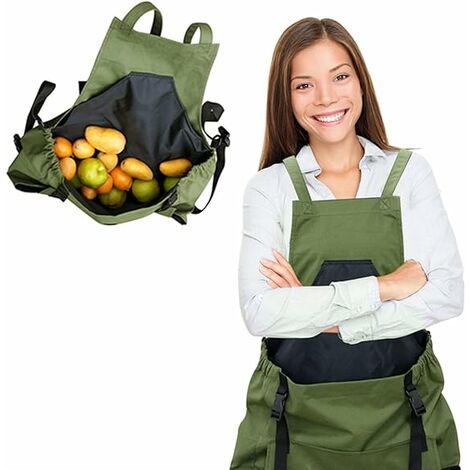 Tablier en toile de coton imperméable avec poche de rangement réglable