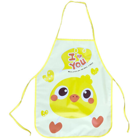 Tablier Enfant Sans Manches Jaune pour Cuisine Peinture Tâches Ménagères