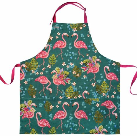 Tablier Flamants Roses pour adultes en coton décoré Allen