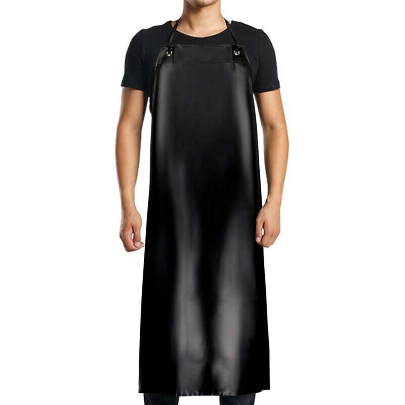 Tablier imperméable en PVC-120x90cm, noir, pour hommes et femmes, imperméable à l'eau et à l'huile, adapté au nettoyage, aux travaux de laboratoire,