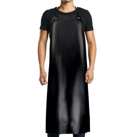 Tablier imperméable en PVC-120x90cm, noir, pour hommes et femmes, imperméable à l'eau et à l'huile, adapté au nettoyage, aux travaux de laboratoire, à l'abattage, aux soins des chiens