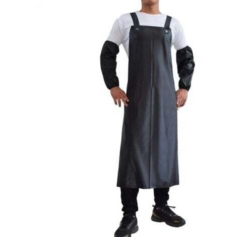 Tablier imperméable pour hommes, à bretelles réglables, tablier de protection pour atelier industriel，Procurez-vous une paire de manches imperméables