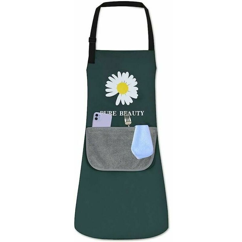 Jalleria - Tablier imperméable Tablier de cuisine Tablier de cuisine réglable avec poche bbq Cuisson Tablier de chef pour femmes hommes adultes