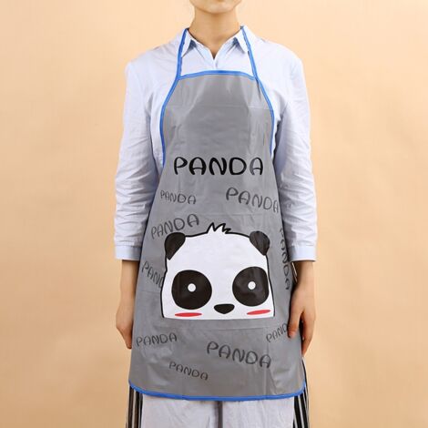 Tablier Kitchen Princess Bébé Adorable PVC Étanche Cartoon Lavable 70x50cm Panda Éléphant Lapin 1pc