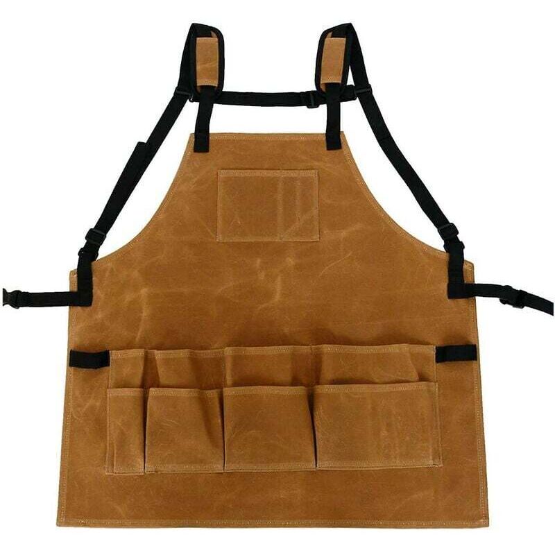 Tablier pour Outils de Jardin, Tablier à Taille réglable avec Poches Kit de Jardinage Artiste Peinture Tablier de Travail en Toile imperméable