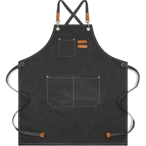 Tabliers Toile, Tablier de Travail,Tablier Barbecue avec 3 Poches Tablier Cuisine pour Homme et Femme,pour Barbecue, Restaurant, Jardin, Barbecue, Café