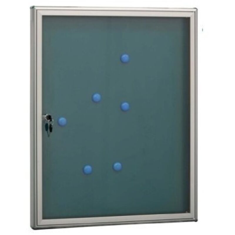 PAN72 Panel de Anuncios de aluminio con capacidad para 4 hojas din A4, con cerradura de llave, plata - Arregui