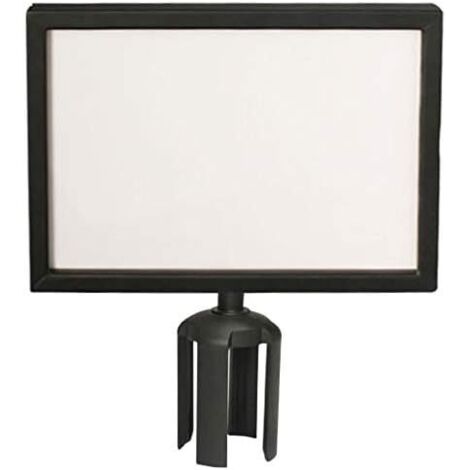 Tablón de anuncios horizontal A4 para postes con correas, negro, horizontal A4