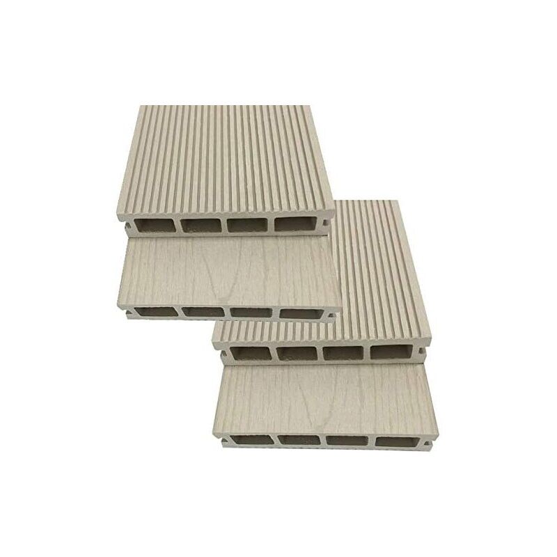 

Tablón jardin composite blanco 220 x 14,6 x 2,5 cm. 4 unidades