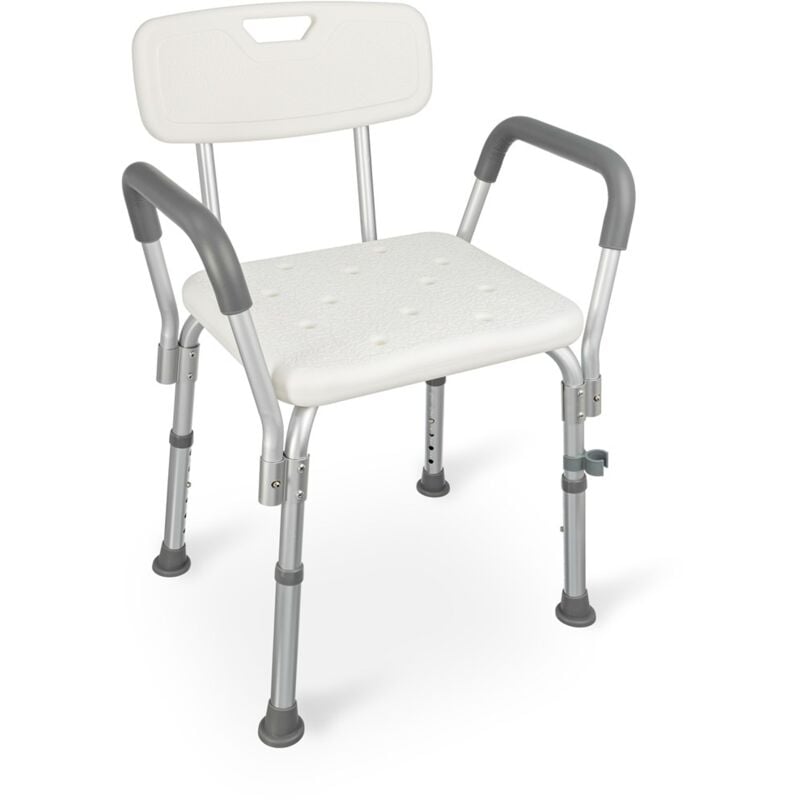 Taboret prysznicowy z oparciem i uchwytami