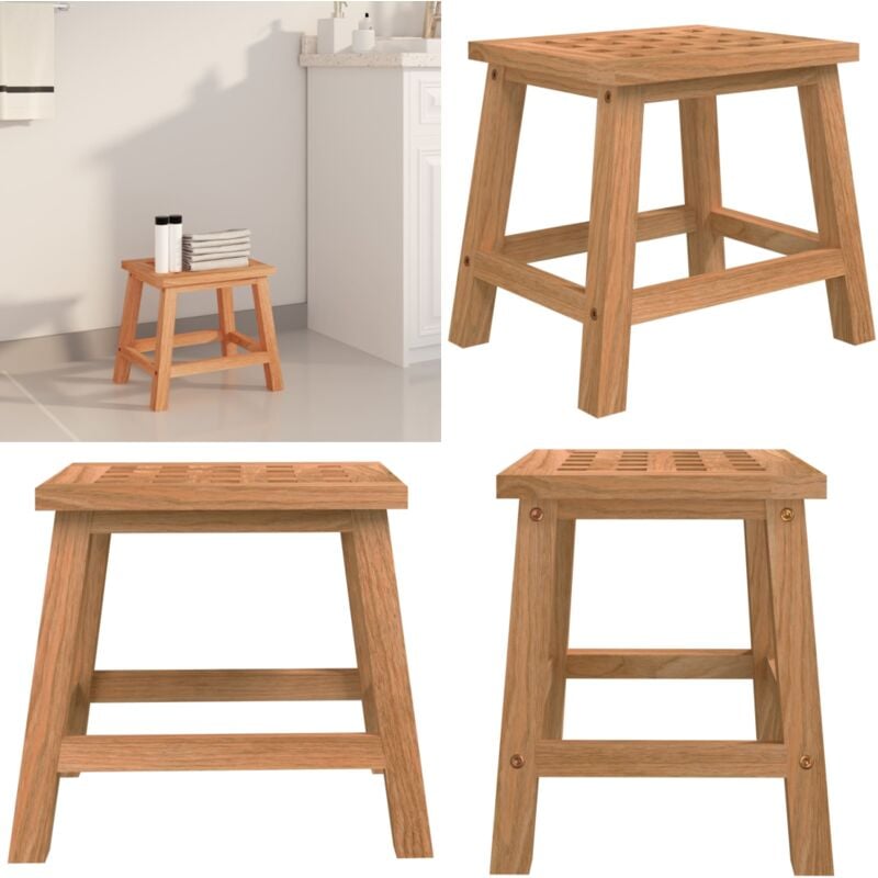 Tabouret 29x22,5x25,5 cm Bois massif de noyer - escabeau - escabeaux - Home & Living - Brun