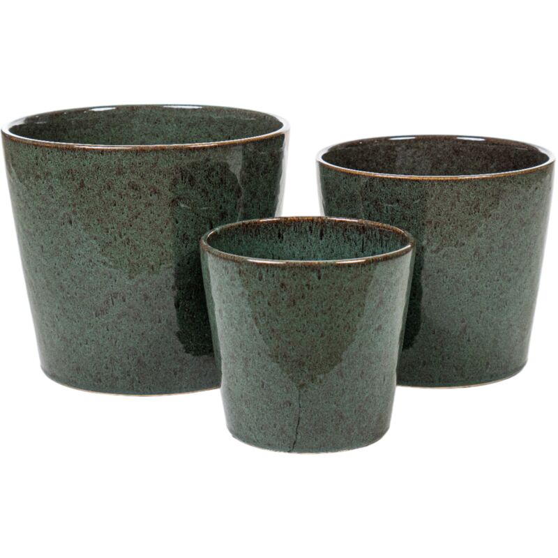 Ensemble de 3 pots de fleurs en porcelaine