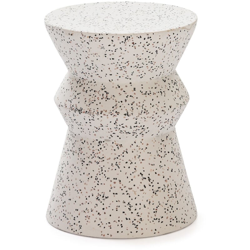 Tabouret 35x35x46 Terrazzo Epoxy Blanc