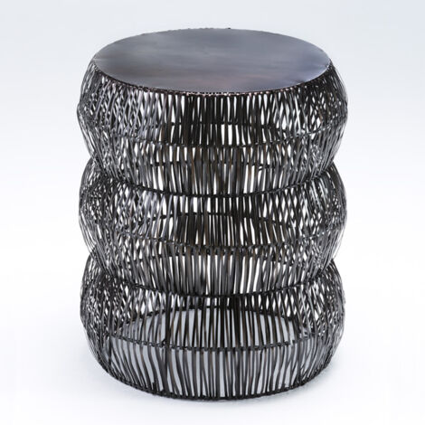 Tabouret 43x43x50 Métal Couleur Bronze Vieilli