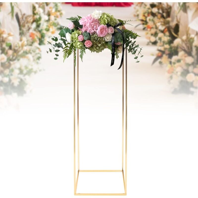 Gojoy - Tabouret à fleurs en métal - Hauteur : 100 cm - Support de plantes doré - Support de plantes moderne pour la décoration de la maison