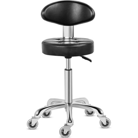 Tabouret à roulettes avec roulettes Douces, Dossier rembourré Confortable, siège pivotant hydraulique Robuste, réglable en Hauteur, Robuste et Durable