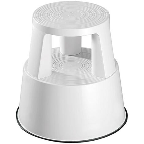 Tabouret à roulettes Step plastique, blanc