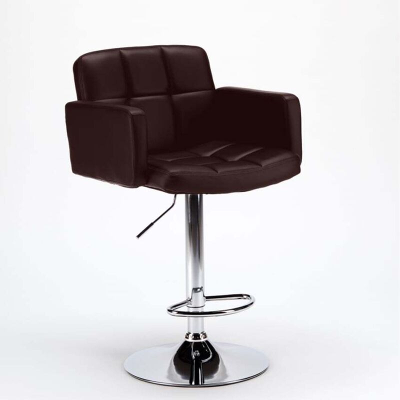 Tabouret de bar cuisine avec accoudoirs en similicuir Oakland - Marron Tabouret de bar cuisine avec accoudoirs en similicuir Oakland - Marron