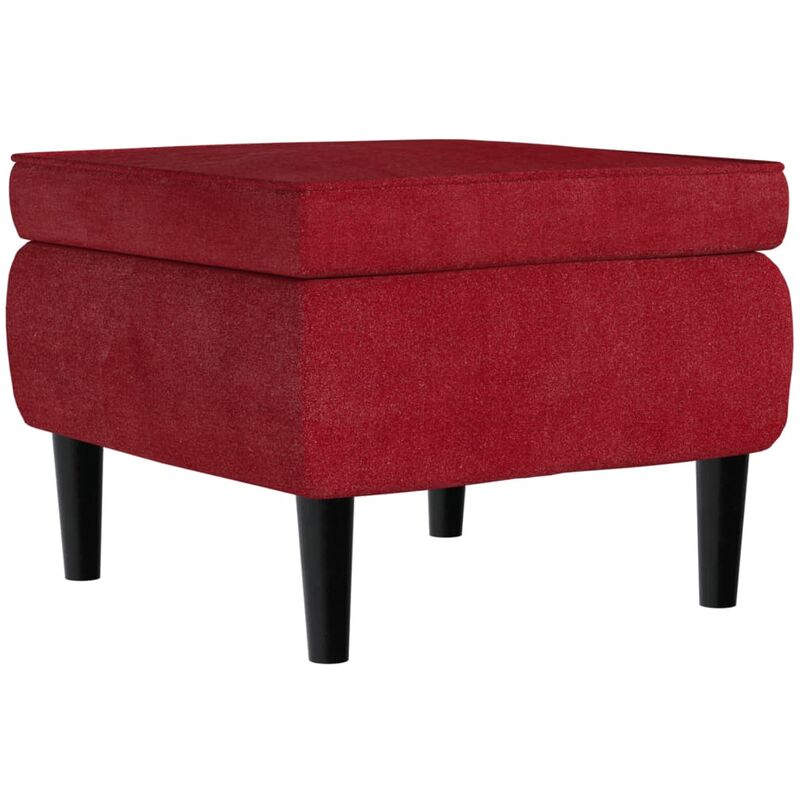 Tabouret avec pieds en bois Rouge bordeaux Velours Vidaxl