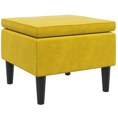Tabouret avec pieds Tabouret de bar Chaise de bar - en bois Jaune Velours BV394058 - BonneVie