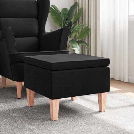 Tabouret avec pieds Tabouret de bar Chaise de bar - en bois Noir Tissu BV539330 - BonneVie