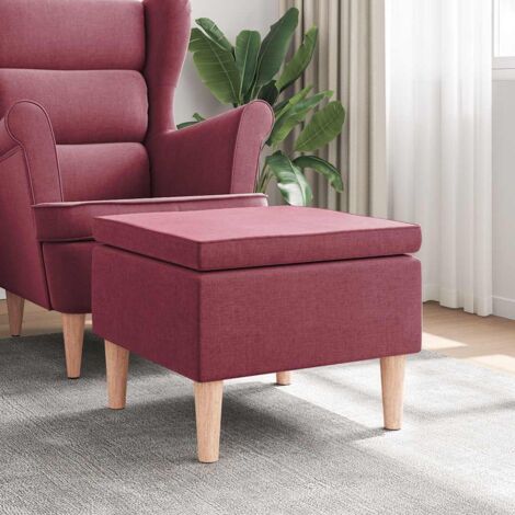 Tabouret avec pieds Tabouret de bar Chaise de bar - en bois Rouge bordeaux Tissu BV972102 - BonneVie