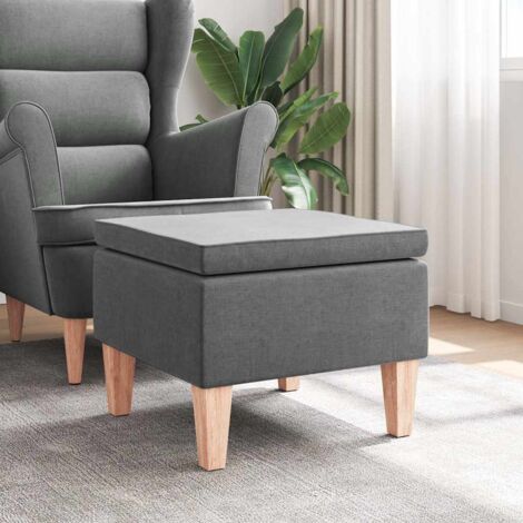 Tabouret avec pieds  Tabouret de Salon Style Contemporain en bois Gris foncé Tissu 58268