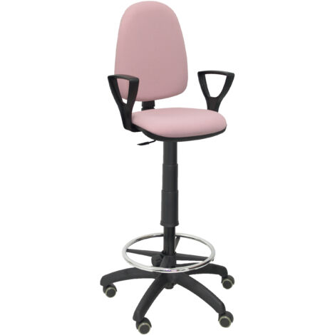 Tabouret Ayna bali rose pâle à bras fixes roues de parquet
