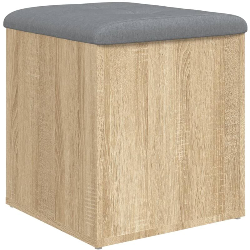 Tabouret banquette de rangement couleur chêne sonoma 42 x 42 x 45 cm bois d'ingénierie brun DEC024751