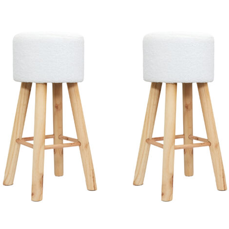 Tabouret Bar Bouclette Freya - Lot De 2