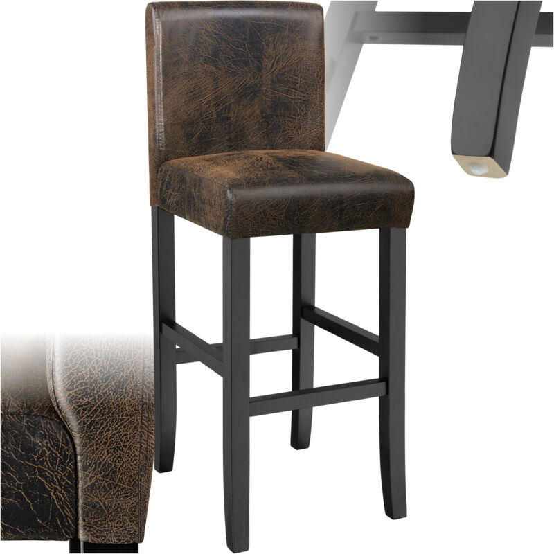 Tectake - Tabouret de bar Revêtement en cuir synthétique Hauteur d'assise 76 cm