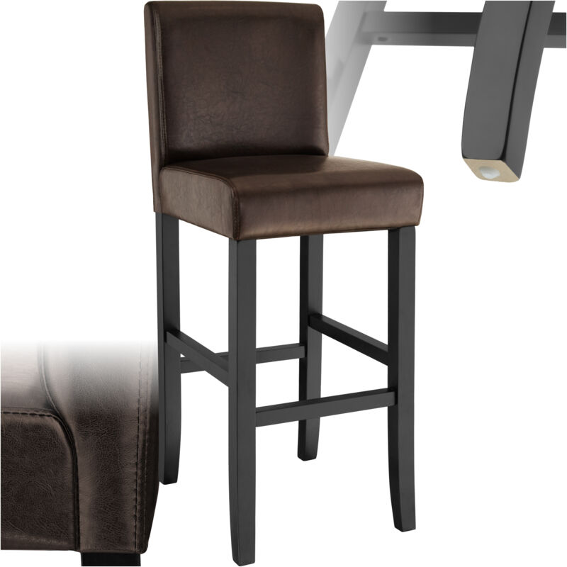Tectake - Tabouret de bar Revêtement en cuir synthétique Hauteur d'assise 76 cm