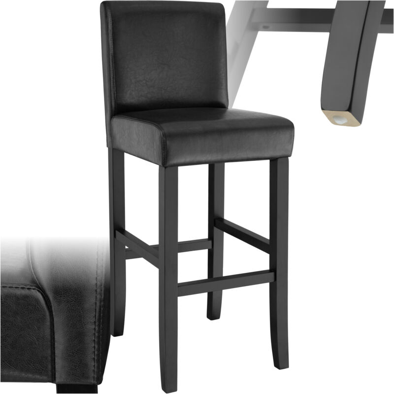 Tectake - Tabouret de bar Revêtement en cuir synthétique Hauteur d'assise 76 cm