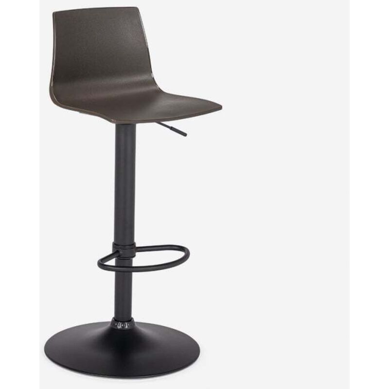 Grand Soleil – Tabouret de bar réglable en hauteur noir mat – Hauteur d'assise 57-80 cm – Siège pivotant 360° – Base en acier massif Grand Soleil – Tabouret de bar réglable en hauteur noir mat – Hauteur d'assise 57-80 cm – Siège pivotant 360° – Base en acier massif
