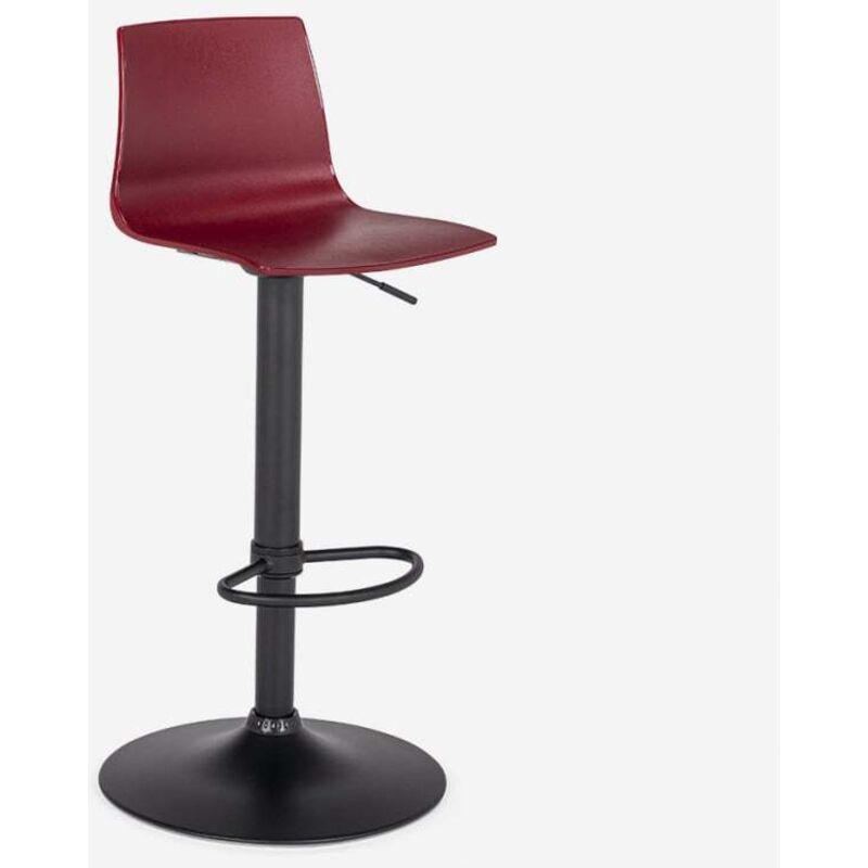 Tabouret bar de cuisine design noir mat réglable en hauteur Grand Soleil Imola Matt - Bordeaux