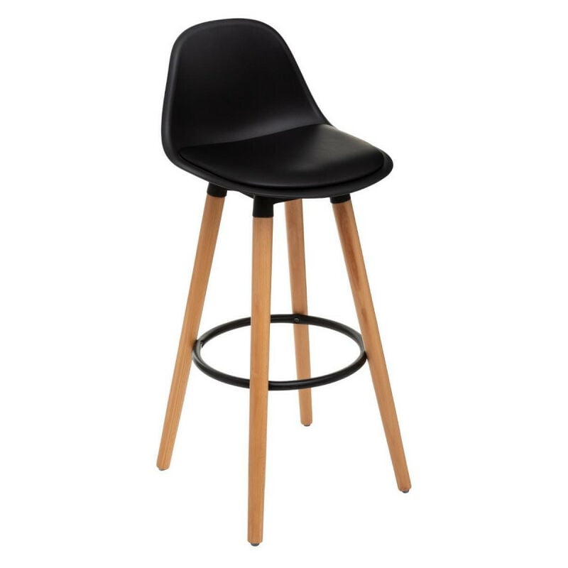 Atmosphera - Tabouret bar déco style scandinave maxon noir