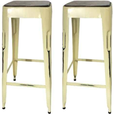 Tabouret bar jaune (lot de 2) LEEDS