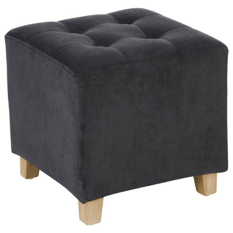 Pouf en velours Léandre coloris gris trend Atmosphera