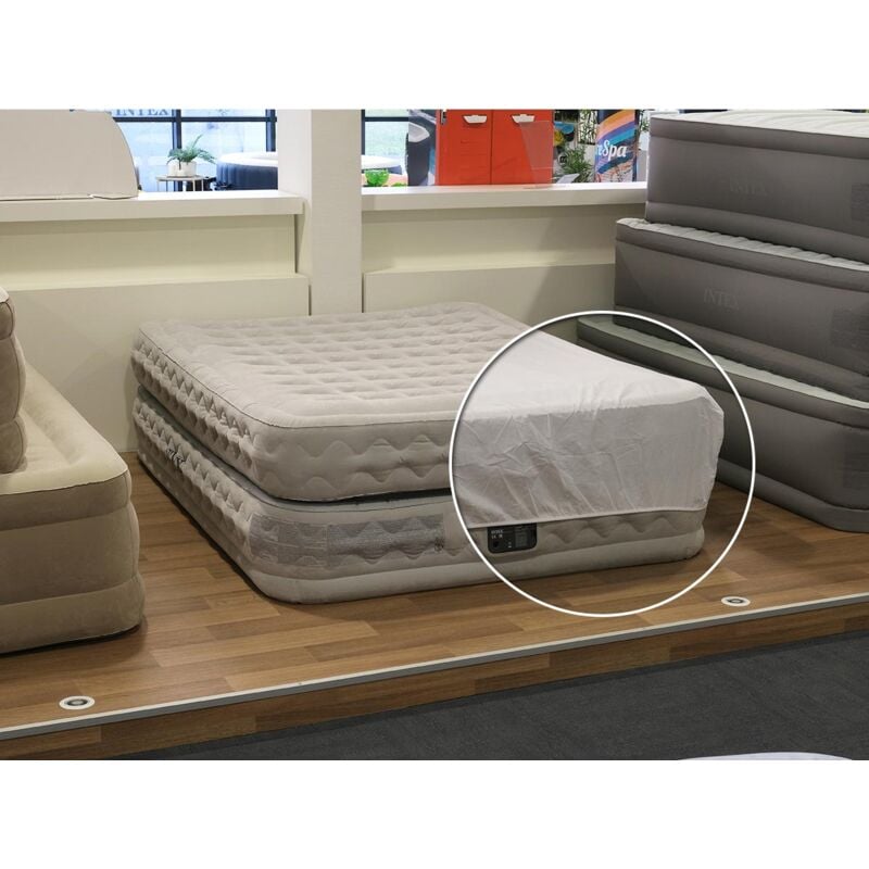 Pack matelas gonflable Supreme Air Flow 2 places Intex + Drap housse