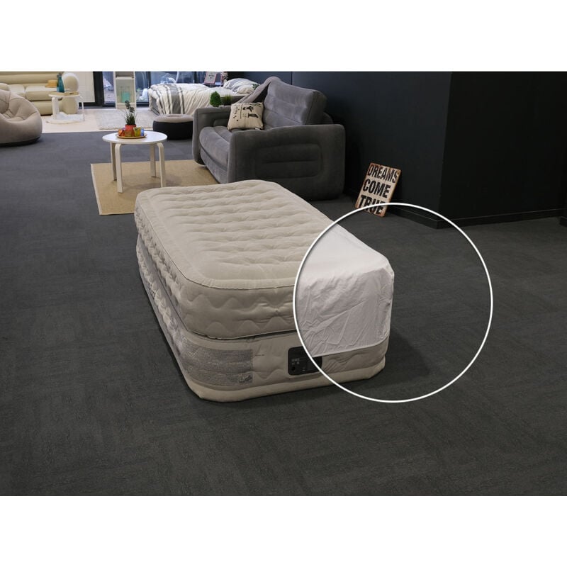 Pack matelas gonflable Supreme Air Flow 1 place Intex + Drap housse