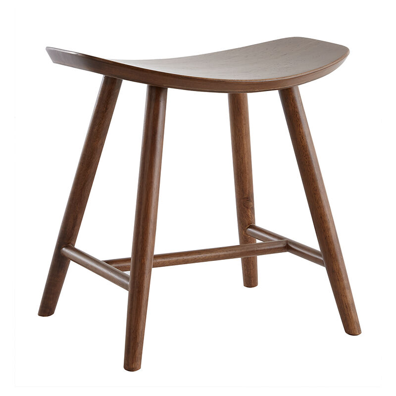 Tabouret bas bois foncé H46.5 demory