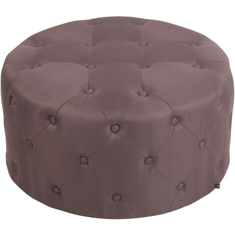 Tabouret bas Style Chesterfield Korsika Marron Tissu