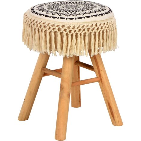 Tabouret Blanc et noir Tissu