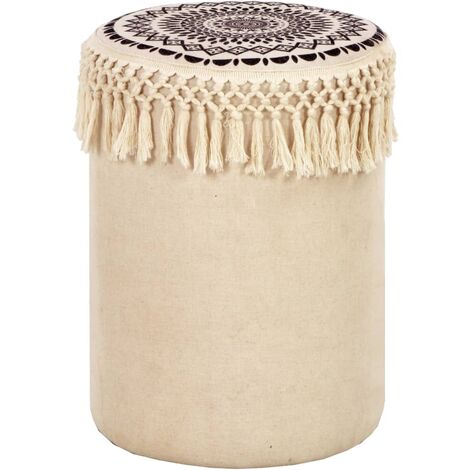 Tabouret Blanc et noir Tissu