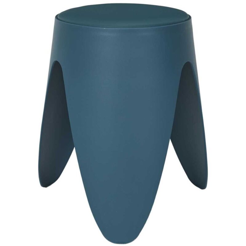 Altobuy - Tabouret Bleu canard Tulipe en Polypropylène 46 cm